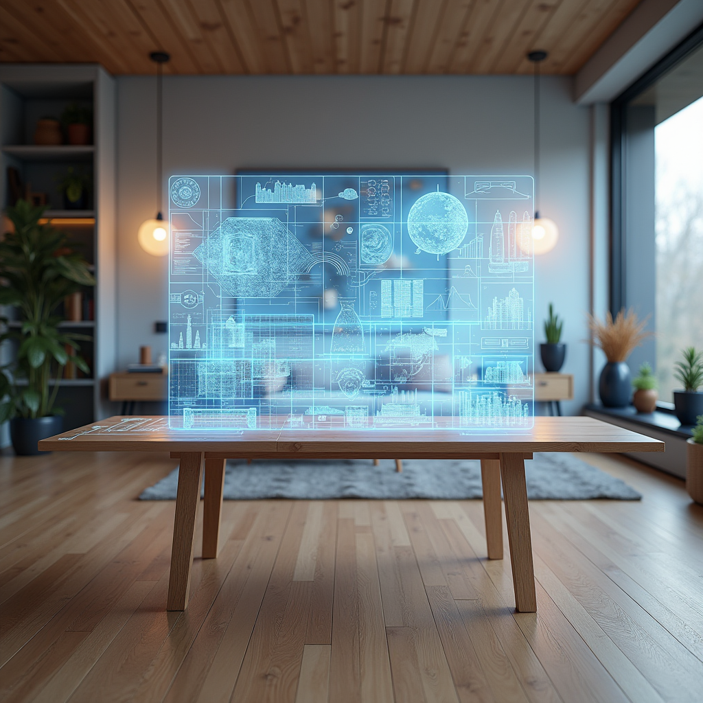 scandinavian luxury living room generated with ai desk