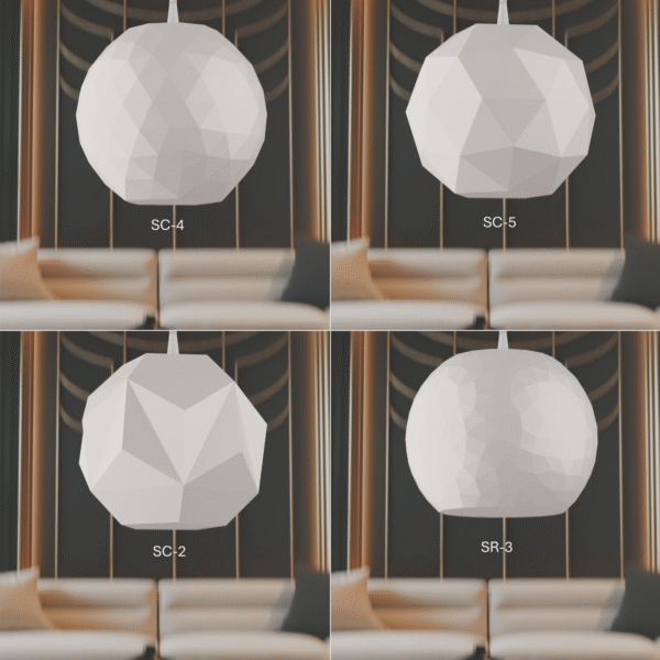 Modern Cluster Pendant Lamp – 3D Printed Chandelier-Style Light Set of 7 Ø14/17/20 cm Many colors. - Image 9
