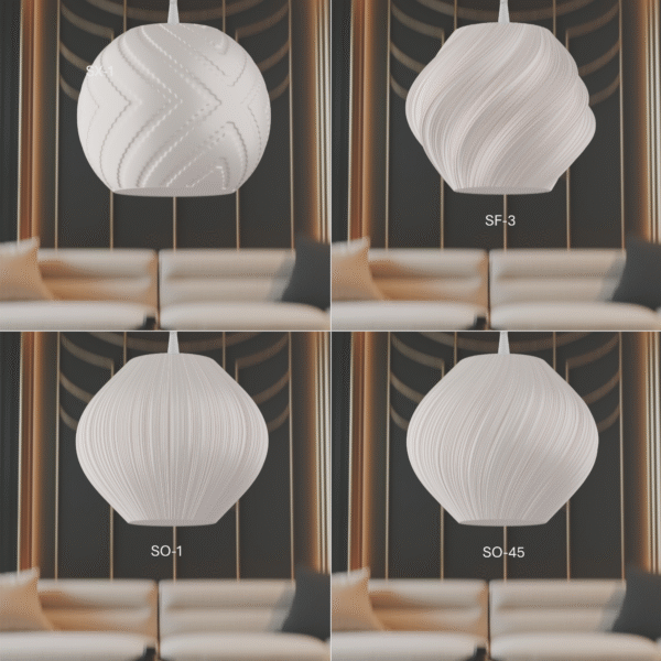 Modern Cluster Pendant Lamp – 3D Printed Chandelier-Style Light Set of 7 Ø14/17/20 cm Many colors. - Image 7