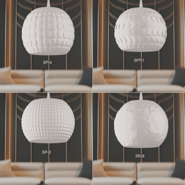 Modern Cluster Pendant Lamp – 3D Printed Chandelier-Style Light Set of 7 Ø14/17/20 cm Many colors. - Image 6