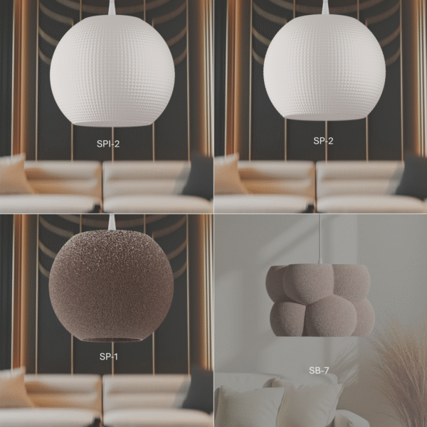 Modern Cluster Pendant Lamp – 3D Printed Chandelier-Style Light Set of 7 Ø14/17/20 cm Many colors. - Image 5
