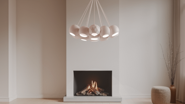 Modern Cluster Pendant Lamp – 3D Printed Chandelier-Style Light Set of 19 Spheres, Ø14/17/20 cm Many colors.