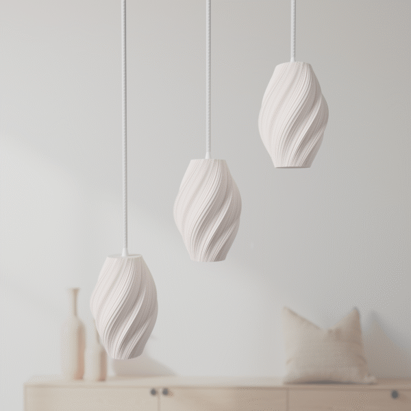Minimalist Pendant Light for 3 Bulbs Adjustable Cable\ Many colors