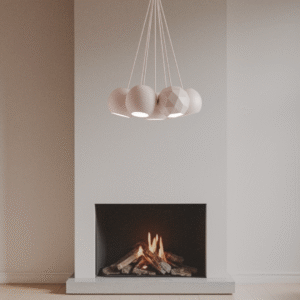 Modern Cluster Pendant Lamp – 3D Printed Chandelier-Style Light Set of 7 Ø14/17/20 cm Many colors.