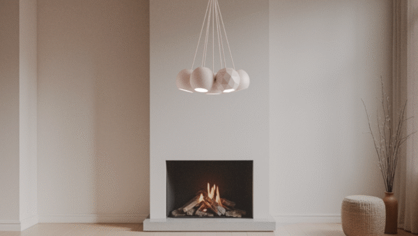 Modern Cluster Pendant Lamp – 3D Printed Chandelier-Style Light Set of 7 Ø14/17/20 cm Many colors.