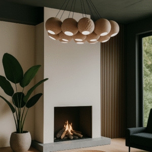 Modern Cluster Pendant Lamp – 3D Printed Chandelier-Style  Light Set of 7 Spheres