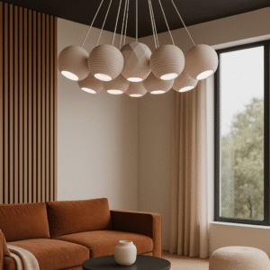 Modern Cluster Pendant Lamp – 3D Printed Chandelier-Style Light Set of 19 Spheres
