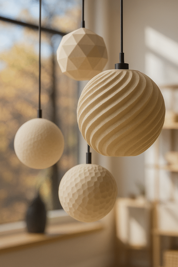 Minimalist 3D Printed Pendant Light – Circular Shape - 6 piece - Image 5