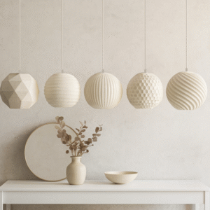 Minimalist 3D Printed Pendant Light – V or Inline Shape - Set 5
