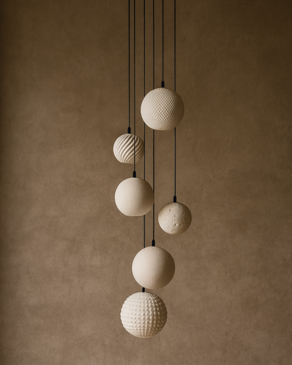 Minimalist 3D Printed Pendant Light – Circular Shape - 6 piece - Image 6