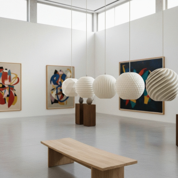 Minimalist 3D Printed Pendant Light – V or Inline Shape - Set 5 - Image 3