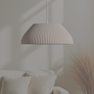 Large Ridged Pendant Light – Modern Scandinavian Ceiling Lamp – Minimalist Lighting in Custom Colors – 40cm Designer Lampshade