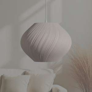 Large Organic shape Pendant Light – Modern Scandinavian Ceiling Lamp – Minimalist Lighting in Custom Colors – 40cm Designer Lampshade
