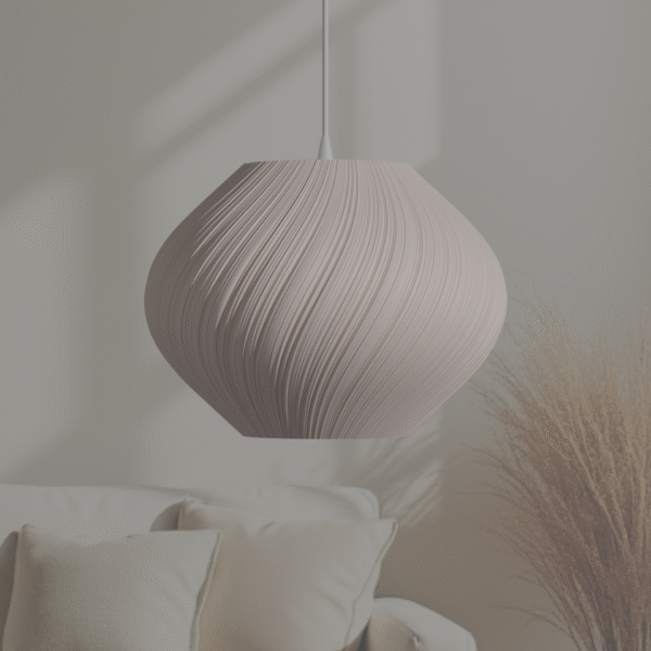 Large Organic shape Pendant Light – Modern Scandinavian Ceiling Lamp – Minimalist Lighting in Custom Colors – 40cm Designer Lampshade