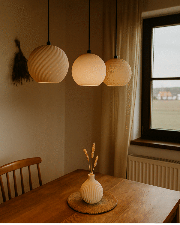 Minimalist 3D Printed Pendant Light – V or line Shape - Image 3