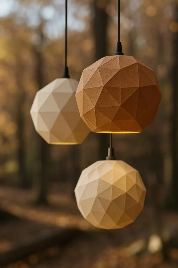 Minimalist 3D Printed Pendant Light – Circular Shape – Ceiling Light - Set 3 - Image 6