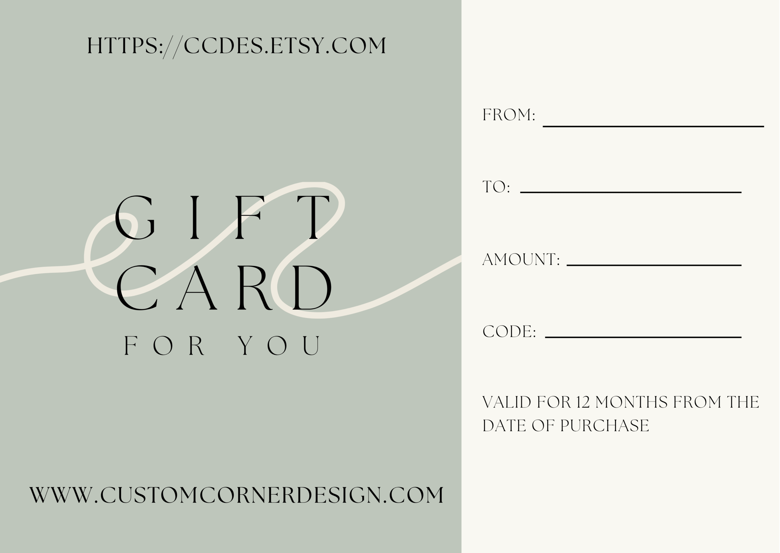 CustomCornerDesign Gift Card